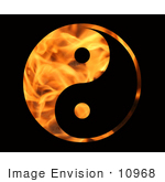 #10968 Picture Of A Flaming Yin Yang