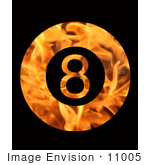 #11005 Picture Of A Fiery 8 Ball