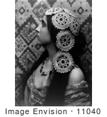 #11040 Picture Of A Woman In Profile Crochet In Her Hair