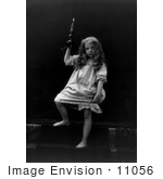 #11056 Picture Of A Little Girl In A Nightgown Holding A Candle