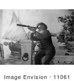 #11061 Picture Of An Old Man Using A Spyglass