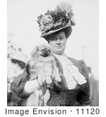 #11120 Picture Of A Woman Holding A Pekinese Dog