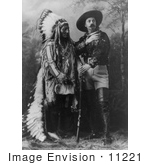 #11221 Picture of William F Cody (Buffalo Bill) Standing With Sitting Bull by JVPD