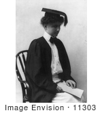 #11303 Picture Of Helen Keller In Graduation Gown And Cap