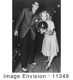 #11349 Picture Of Ronald Reagan And Jane Wyman Bowling
