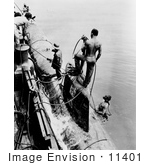 #11401 Picture Of Sailors Fastening A Submarine