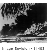 #11403 Picture Of An Explosion During The Attack On Pearl Harbor