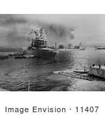 #11407 Picture Of Oil Tanker Uss Neosho During Attack On Pearl Harbor