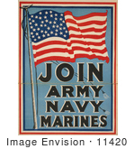 #11420 Picture Of An American Flag For Military Recruiting
