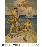 #11433 Picture Of Soldiers Using Signal Flags
