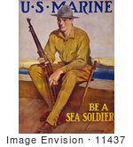 #11437 Picture Of A Marine Soldier With A Rifle