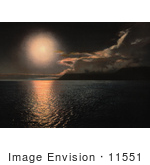 #11551 Picture Of A Midnight Sun Over Advent Bay Norway