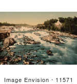 #11571 Picture Of Waterfalls And Rapids Honefos Ringerike Norway