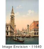 #11640 Picture Of The Bell Tower And Boats Venice Italy