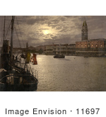 #11697 Picture Of The Grand Canal And Doges’ Palace At Night