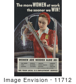 #11712 Picture Of A Woman Working A War Job