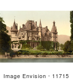 #11715 Picture Of Shadau Castle On Lake Thun Switzerland