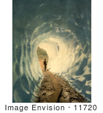 #11720 Picture Of A Person Through The Grindelwald Grotto Switzerland