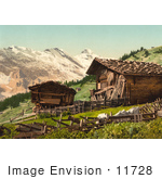 #11728 Picture Of A Swiss House Near Mountains