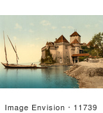 #11739 Picture Of Chillon Castle On Geneva Lake Switzerland