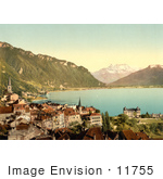 #11755 Picture Of Montreux On The Shore Of Geneva Lake Switzerland