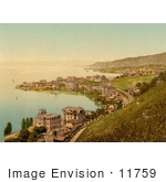 #11759 Picture Of Lakefront Buildings Montreux And Clarens Switzerland