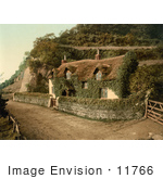 #11766 Picture Of An Ivy Covered Cottage In England