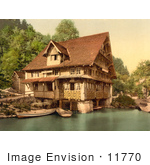 #11770 Picture Of Boats By A House In Switzerland