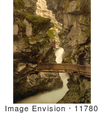 #11780 Picture Of A Wood Path Through A Gorge Switzerland
