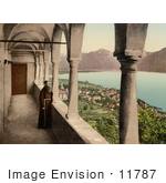 #11787 Picture Of A Monk On A Balcony In Switzerland