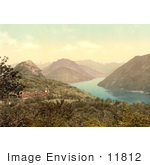 #11812 Picture Of The Village Of Monte Bre On Lake Lugano Switzerland