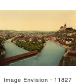 #11827 Picture Of Aare River Flowing Through Thun Switzerland