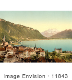 #11843 Picture Of The City Of Montreux On Geneva Lake