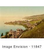 #11847 Picture Of The Coastal Village Of Montreux And Clarens Switzerland