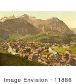 #11866 Picture Of The Linth River In The Town Of Schwanden Glarus Switzerland