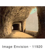#11920 Picture Of A Person Viewing Lake Lucerne From A Tunnel