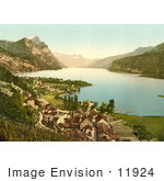 #11924 Picture Of Wallenstadt Lake And Aliver Mountains Switzerland