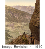 #11940 Picture Of A Man At A Viewpoint Switzerland
