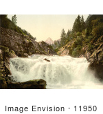 #11950 Picture Of A Waterfall In The Swiss Alps