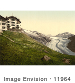#11964 Picture Of Belalp Hotel And Aletsch Glacier Switzerland
