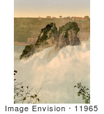 #11965 Picture Of The Rocks In The Center Of Rhine Falls