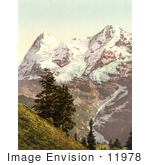 #11978 Picture Of Eiger And Monch Mountains In The Swiss Alps