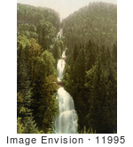 #11995 Picture Of Bridges Over A Mountainside Waterfall In Switzerland