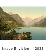 #12033 Picture Of Fluelen On Lake Lucerne Switzerland