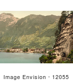 #12055 Stock Photo Of The Village Of Brunnen And The Gothard Tunnel Switzerland