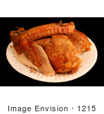 #1215 Photography Of Turkey Drumstick Wing White Meat And Dark Meat On A Plate