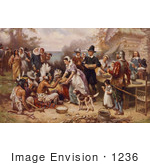 #1236 Photo Of The First Thanksgiving 1621 By Jean Louis Gerome Ferris