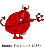 #12384 Devilish Cow Clipart