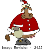#12422 Christmas Cow Clipart