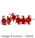 #12439 Group Of Devils Clipart